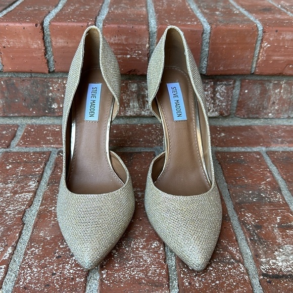 Steve Madden Gold Glitter Daancer Pumps Women's Size 10 - Picture 2 of 8